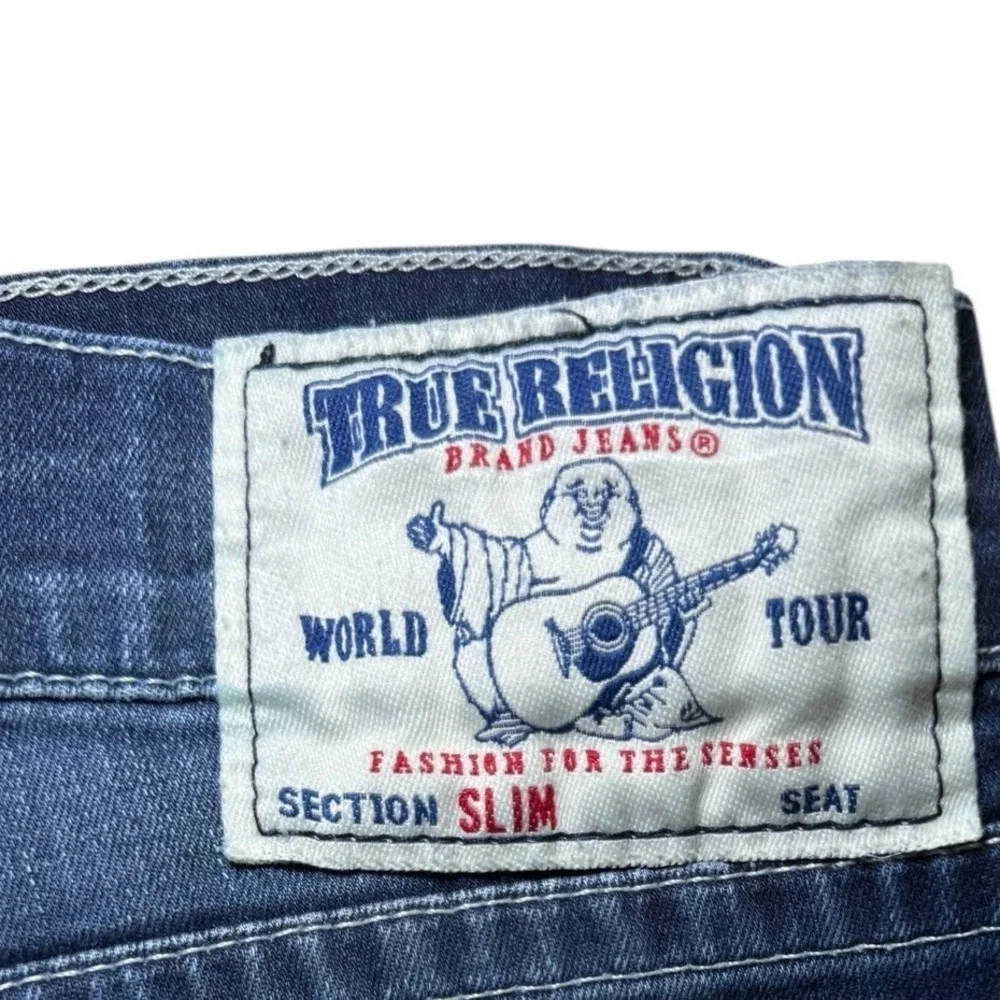 True Religion World Tour Section Slim Jeans Dark Wash Denim Men's Size 36
